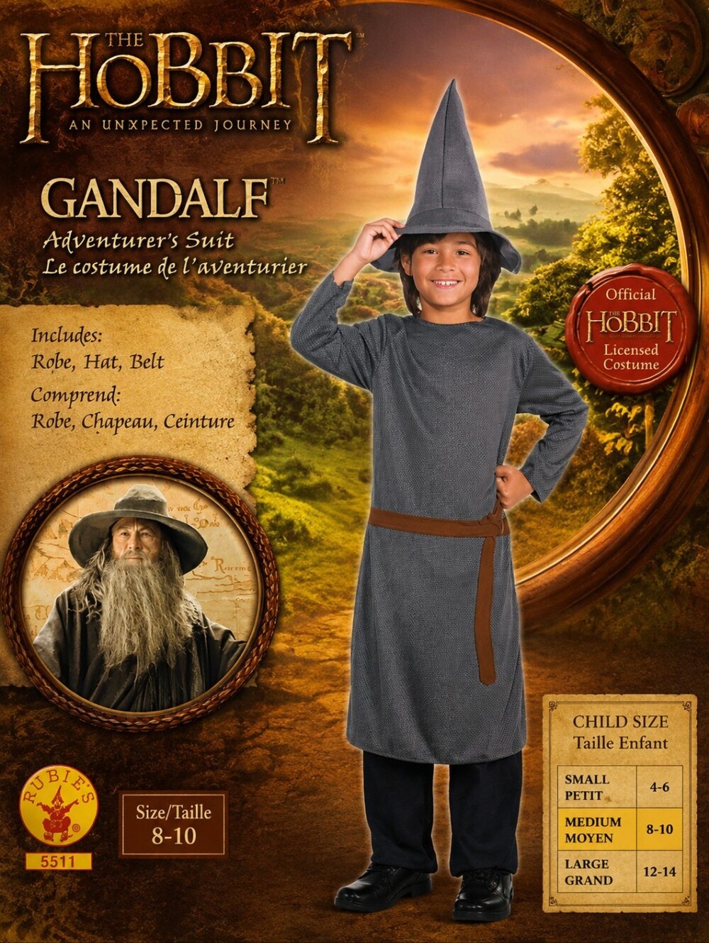 NWT The Hobbit Gandalf Kids Halloween Costume – Size 8-10